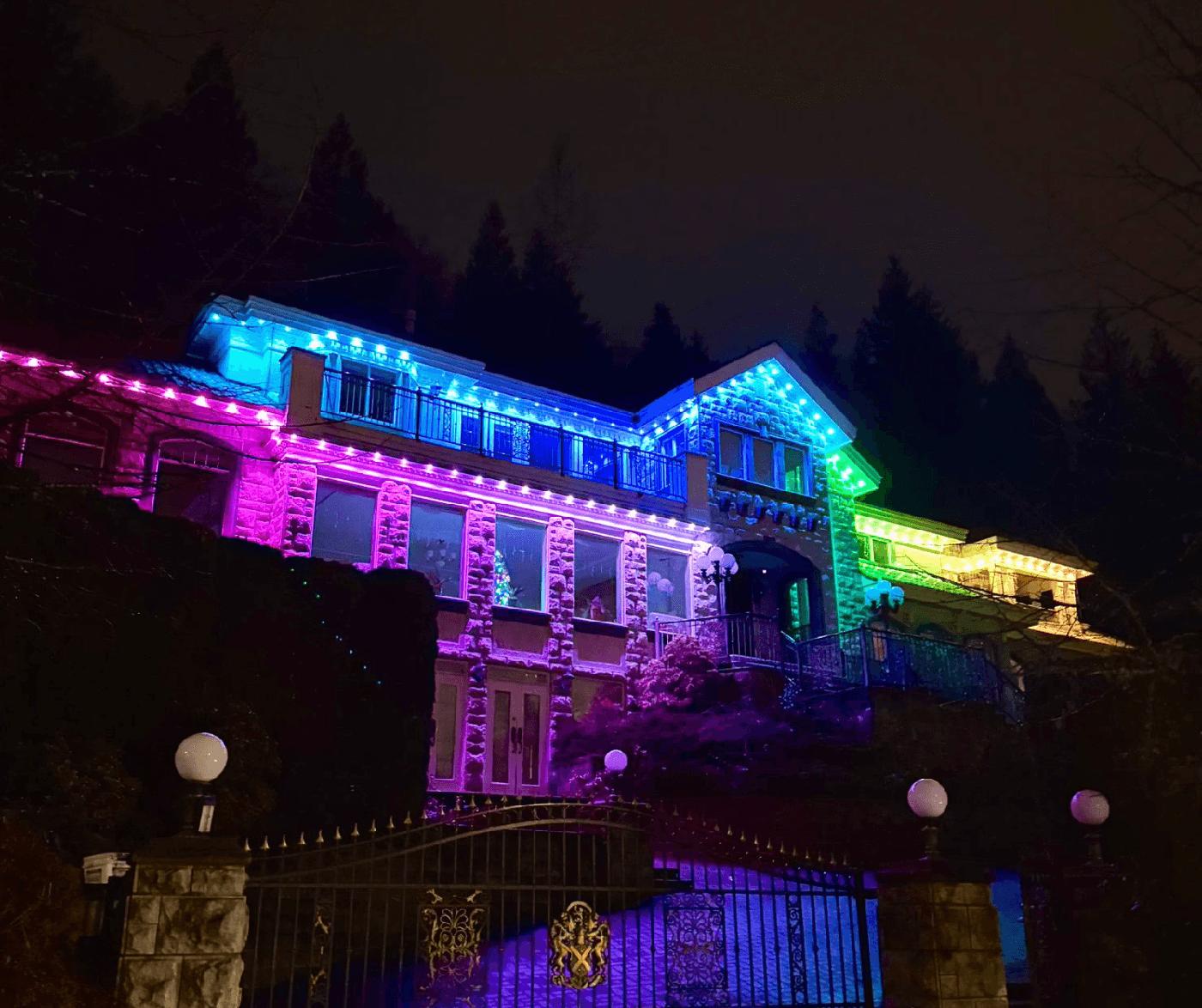 LED lighting illuminating a home entrance in North Vancouver